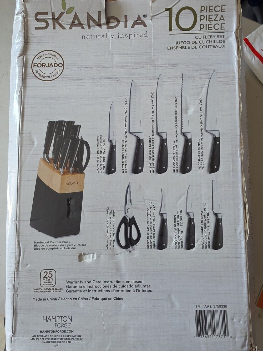 NEW Skandia Constract 10-piece Knife Block Set